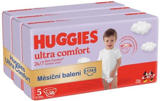 Levně Huggies měsíční balení 3x Ultra Comfort Mega 5 - 174ks