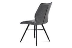 Autronic Moderní jídelní židle Jídelní židle, šedá látka vintage, kov černý mat (HC-444 GREY3)