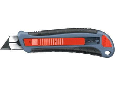 Extol Premium Nůž s výměnným břitem (8855020) samozasouvací, bezpečnostní mechanismus automatického zasunutí břitu po ztrátě kontaktu palce