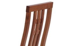 Autronic Dřevěná jídelní židle Jídelní židle, masiv buk, barva třešeň, látkový béžový potah (BC-2482 TR3)