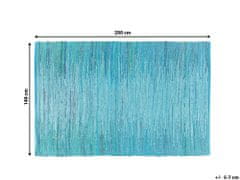 Beliani Modrý tkaný bavlněný koberec 140x200 cm MERSIN