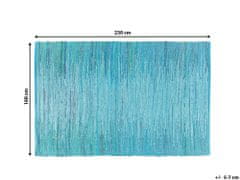 Beliani Modrý tkaný bavlněný koberec 160x230 cm MERSIN