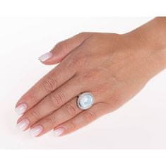 Silvego Stříbrný prsten s přírodním Larimarem, obvod 55 mm