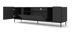 Homlando TV stolek DIUNA 2D1K 193 cm černá mat v černém rámu