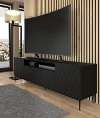 Homlando TV stolek DIUNA 2D1K 193 cm černá mat v černém rámu