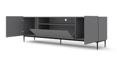 Homlando TV stolek DIUNA 2D1K 193 cm grafitový mat v černém rámu