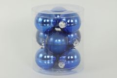 eoshop Ozdoby skleněné, pr.7cm, cena za 9ks v PVC balení VAK024-modra 1
