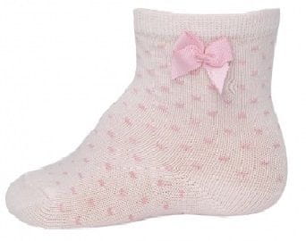 EWERS dívčí ponožky s mašličkou a tečkami 20530_1 16-17 růžová