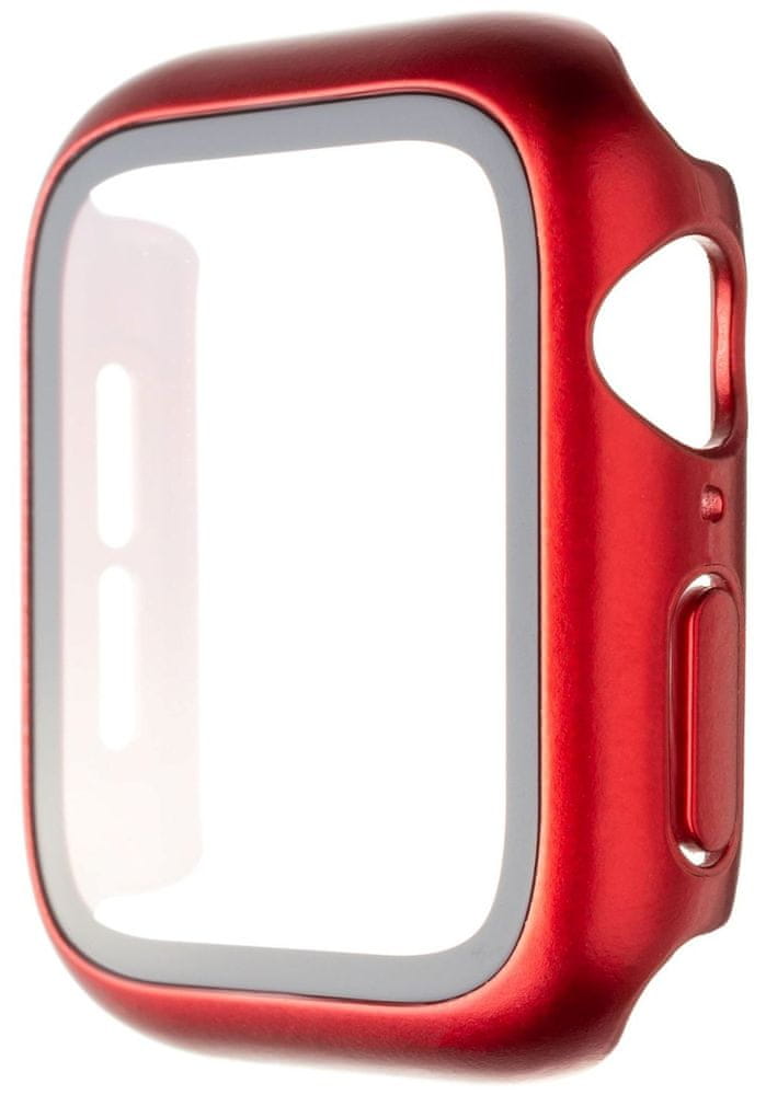FIXED Ochranné pouzdro Pure+ s temperovaným sklem pro Apple Watch 45mm FIXPUW+-818-RD, červené
