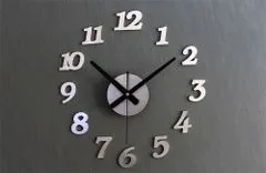 KIK Stříbrné nástěnné hodiny 12 hodin