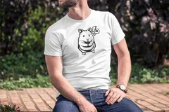 Fenomeno Pánské tričko Křeček - bílé Velikost: 4XL