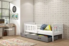 eoshop Dětská postel KUBUS 1 80x190 cm, bílá/grafitová (Volba matrace: Pěnová matrace)