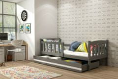 eoshop Dětská postel KUBUS 1 80x190 cm, grafitová/bílá (Volba matrace: Pěnová matrace)