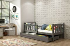 eoshop Dětská postel KUBUS 1 80x190 cm, grafitová/grafitová (Volba matrace: Pěnová matrace)