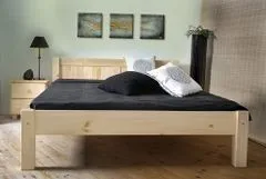 eoshop Dřevěná postel Wiktoria 140x200 + rošt ZDARMA (Barva dřeva: Dub)