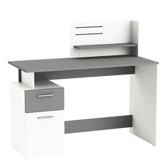 BPS-koupelny PC stůl, biela / tmavosivá, PLATON
