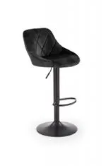 Halmar Barová židle H101, černá, samet/kov