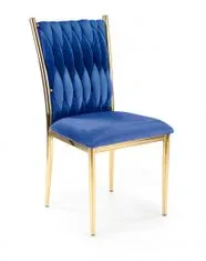 Halmar Čalouněná jídelní židle K436, modrá / zlatá