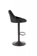 Halmar Barová židle H101, černá, samet/kov