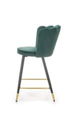 Halmar Barová židle H106, zelená, samet / kov