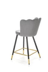 Halmar Barová židle H106, šedá, samet / kov