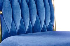 Halmar Čalouněná jídelní židle K436, modrá / zlatá