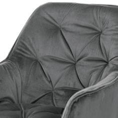 Autronic Jídelní židle, potah šedá sametová látka, kovová 4nohá podnož, černý lak DCH-421 GREY4