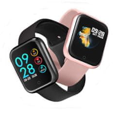 Cool Mango Sportovní chytré hodinky W60 + GRATIS pásek - Smartwatch, růžová