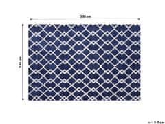 Beliani Modrý geometrický koberec 140x200 cm SERRES