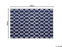 Beliani Modrý geometrický koberec 160x230 cm SERRES
