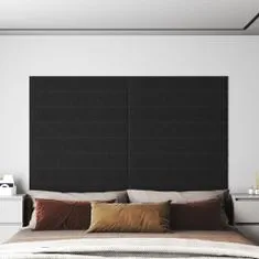 Vidaxl Nástěnné panely 12 ks černé 90 x 15 cm textil 1,62 m²
