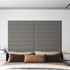 Greatstore Nástěnné panely 12 ks světle šedé 90 x 15 cm textil 1,62 m²