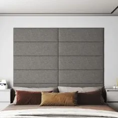 shumee Nástěnné panely 12 ks světle šedé 90 x 30 cm textil 3,24 m²