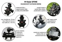 M-Style Spine S držák na telefon do krku řízení s antiotřesovým adaptérem - Velikost S-Ball adaptéru : Ø23mm