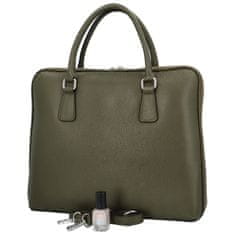 Delami Vera Pelle Kožená business taška na laptop Kendall, D74 khaki zelená