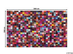 Beliani Pestrobarevný patchwork kožený koberec 200x300 cm ENNE
