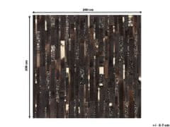 Beliani Hnědozlatý patchwork koberec z hovězí kůže 200x200 cm ARTVIN
