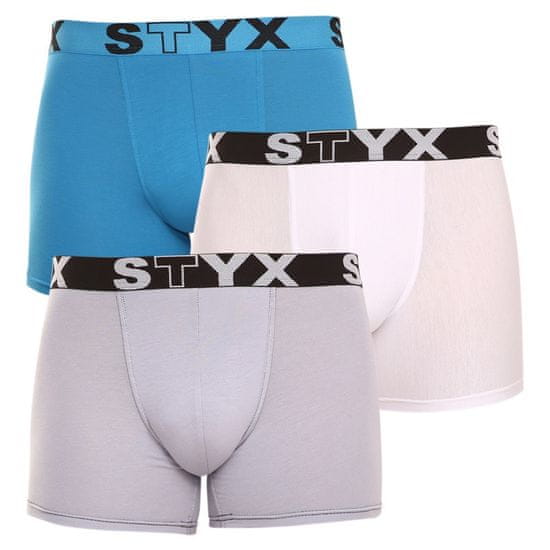 Styx 3PACK pánské boxerky long sportovní guma vícebarevné (U9696167)