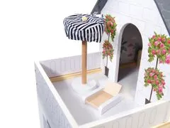 Aga MDF dřevěný domeček pro panenky + nábytek 78cm černý LED