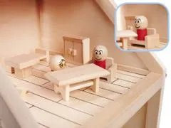 Aga Dřevěný domeček pro panenky + nábytek a lidé 40cm