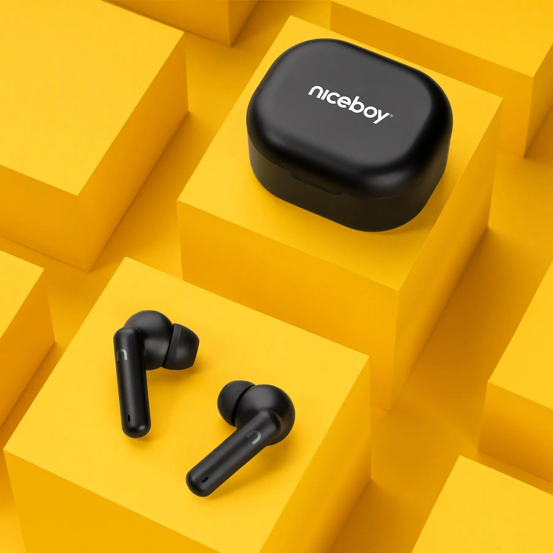  Bluetooth slúchadlá niceboy hive pins 3 handsfree mikrofón aplikácia ion ekvalizér skvelý zvuk dlhá výdrž na nabitie nabíjacie puzdro 