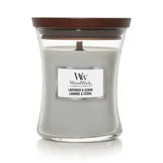 Woodwick vonná svíčka Lavender & Cedar (Levandule a cedr) 275g