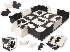 Aga Kontrastní pěnové puzzle 30 x 30 cm, 25 ks Černá-krémová