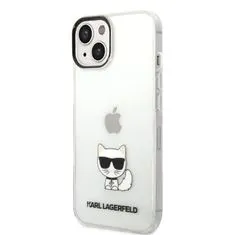 Karl Lagerfeld Lagerfeld Choupette Logo Zadní Kryt pro iPhone 14 Max Transparent