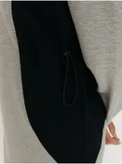 Trendyol Černo-šedé žíhané mikinové šaty s kapucí Trendyol XS
