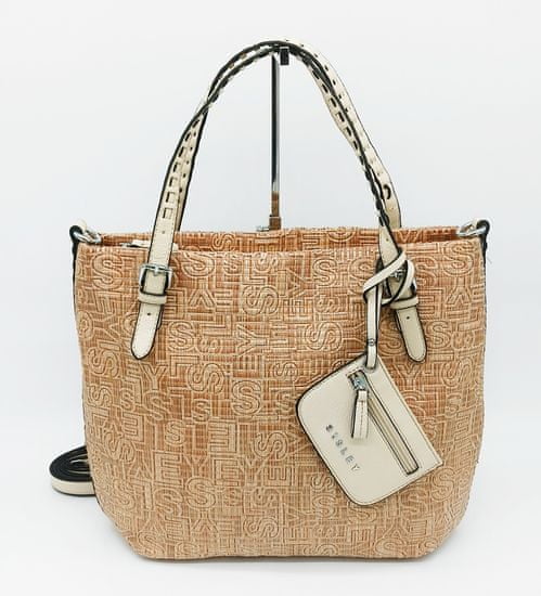 Sisley shopping bag Raina – beige/white