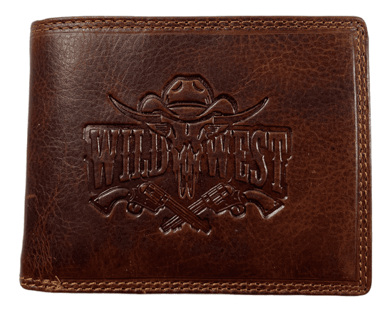 Wild Kožená peněženka Wild West - hnědá 165A