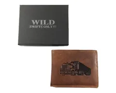 Wild Kožená peněženka s kamionem - hnědá 930