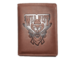 Wild Kožená peněženka Wild West - hnědá 152