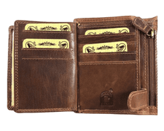 Wild Kožená peněženka s kamionem - hnědá 927